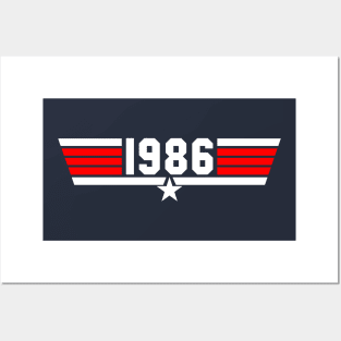 1986 Fighter Jet (Blue) Posters and Art